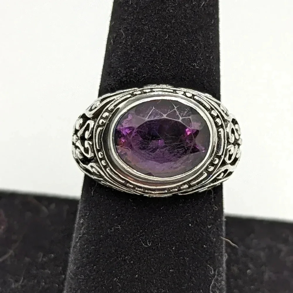 925 Bali  Amethyst ring